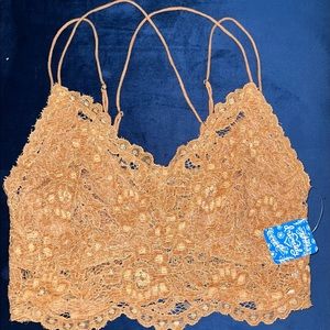 Free People Cropped lace corduroy top